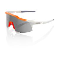 100% SpeedCraft Sport Sunglasses - Smoke Lens | White/Orange