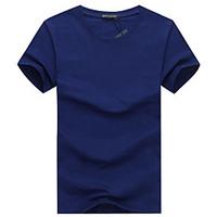 10 Colors S-5XL Plus Size Men\'s Plus Size Casual/Daily Simple Summer T-shirt Solid Round Neck Short Sleeve Cotton Medium