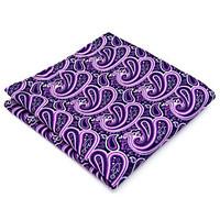 100% Silk Purple Paisley For Men Pocket Square New Men\'s Handkerchief Jacquard Woven Dress Business