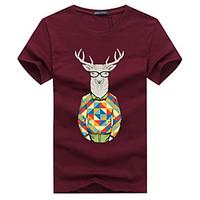 10 Colors S-5XL Plus Size Men\'s Casual/Daily Simple Summer T-shirt Print Round Neck Short Sleeve Cotton Medium