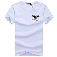 10 Colors S-5XL Plus Size Men\'s Casual/Daily Simple Summer T-shirt Print Round Neck Short Sleeve Cotton Medium