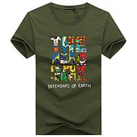 10 Colors S-5XL Plus Size Men\'s Casual/Daily Simple Summer T-shirt Print Round Neck Short Sleeve Cotton Medium