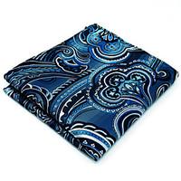 100% Silk Dark Blue Floral New Men\'s Pocket Square For Men Handkerchief Dress Business Jacquard Woven