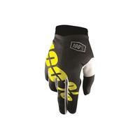 100% iTRACK Youth Full Finger Glove | Black/Yellow - M