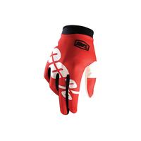 100 itrack full finger glove red s