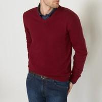 100% Lambswool V-Neck Jumper