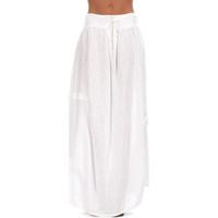 100 % Lin Skirt MAURINE women\'s Skirt in white