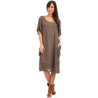 100 % Lin Dress ELSA women\'s Dress in brown