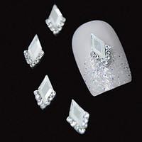 10pcs White Marquise 3D Rhinestone DIY Alloy Accessories Nail Art Decoration