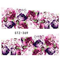 10pcs/style Summer Fashion Colorful Flower Design Nail Art Sticker Beautiful Flower Nail Water Transfer Decals Nail DIY Design STZ-362-369
