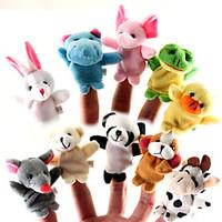 10 Pieces Animal Plush Finger Puppets Set Baby Plush Toys Cartoon Kids Education Toys