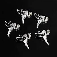 10pcs black alloy rhinestone fairy angel 3d alloy nail art decoration