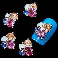 10pcs Glitter 3D Rhinestone Flower DIY Alloy Accessories Nail Art Decoration