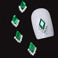 10pcs Green Marquise 3D Rhinestone DIY Alloy Accessories Nail Art Decoration