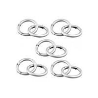 10pcs Silver Round Carabiner Camp Spring Snap Clip Hook Keychain Keyring Climbing