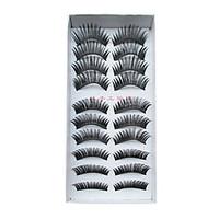 10 Pairs European Fiber EyeLash Black False Eyelashes