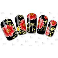 100sheets new mixed cartoon flower water transfer sticker nail art bea ...