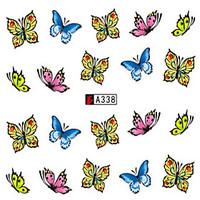 10pcs/set Colorful Butterfly Design Lovely Nail Art Sticker Beautiful Nail Water Transfer Decals Nail Beauty Design A338