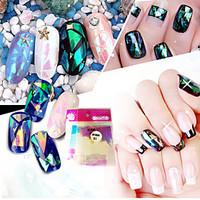 10pcsset nail art sticker water transfer decals glitter poudre 3d nail ...