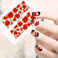 10pcs/set Hot Style Summer Charming Flower Design Nail Art Sticker Water Transfer Decals Nail Art Beauty Tip STZ-094
