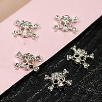 10pcs Punk Skull Clear Crystal Rhinestones 3D Alloy Nail Art Decoration