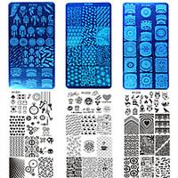 10pcs/set New Sweet Colorful Image Design Nail Stainless Steel Stamping Plate DIY Fashion Stamping Stencils Manicure Tool Nail Beauty XY-Z21-30