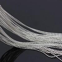 10Meters 3D Silver Plated Metal Round Ball Beads Line Chains Nail Art Decoration