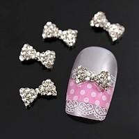 10pcs glitting rhinestone bow tie diy alloy accessories for finger tip ...