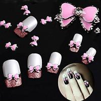 10 pcs Three Dimensional Color Drill Super Shiny Bow Nail Decorations