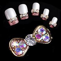 10 pcs Three Dimensional Color Drill Super Shiny Bow Nail Decorations