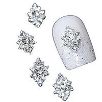 10pcs 3D Clear Rhinestone Diamond Flower DIY Accessories Alloy Nail Art Decoration