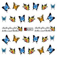 10pcs/set Fashion Nail Art Water Transfer Decals Beautiful Butterfly Nail Sticker For Polish DIY Beauty A341