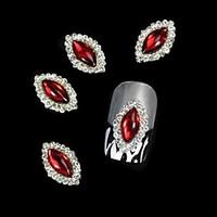 10pcs Red Marquise DIY Alloy Accessories Nail Art Decoration