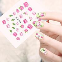 10pcs/set Hot Sale Summer Style Nail Art Water Transfer Decals Beautiful Pink Flower Design Nail DIY Beauty Decals Manicure Beauty Sticker STZ-052