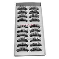 10 Pairs Black Handmade Fiber Eyelash False Eyelashes