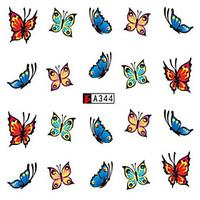 10pcs/set Fashion Butterfly Nail Art Sticker Beautiful Nail Decals Colorful Butterfly Nail Water Transfer Decals A344