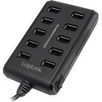 10 ports USB 2.0 hub LogiLink UA0125 Black