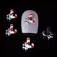 10pcs Beauty Xmas Red Sires 3D Alloy Nail Design DIY Nail Art Decoration