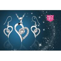 10 instead of 8999 for a crystal heart pendant and earring set made wi ...