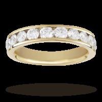 1.00 Total Carat Weight Brilliant Cut 10 Stone Diamond Eternity Ring In 18 Carat Yellow Gold - Ring Size P