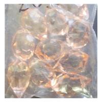 10 peach coloured faceted crystal drops 15mm long