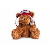 11 brown wagner bear with red ski hat goggles soft toy