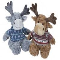 11\' Soft Toy Reindeer In Knitted Winter Sweater