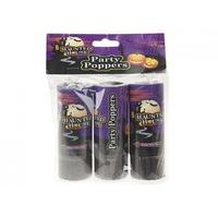11cm Pack Of 3 Twist Halloween Party Poppers