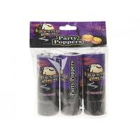 11cm pack of 3 twist halloween party poppers