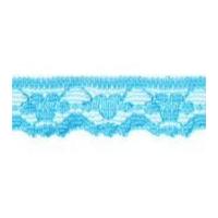 11mm essential trimmings pretty nylon lace trimming bright turquoise