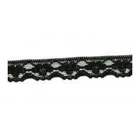 11mm Essential Trimmings Flat Nylon Lace Trimming Black