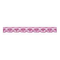 11mm Essential Trimmings Pretty Nylon Lace Trimming Cerise Pink