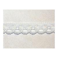 11mm Essential Trimmings Nylon Stretch Lace Trimming White