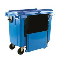 1100l wheeled bin with drop down front with flat lid blue h x w x dmm  ...